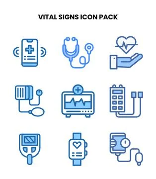 Vital Signs Two Colour UI Icons Pack 库存插图