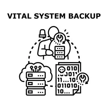 Vital system backup and data recovery concept Stock Illustration