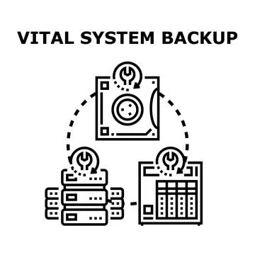 Vital system backup planning and data protection Stock Illustration