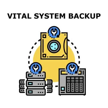 Vital system backup planning and data protection Stock Illustration
