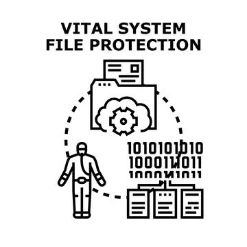 Vital system file protection concept with computing data Stockillustratie