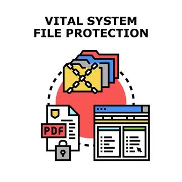 Vital system file protection concept securing digital assets Stock Illustration