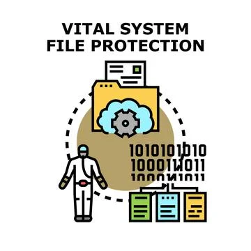 Vital system file protection concept with computing data Stockillustratie