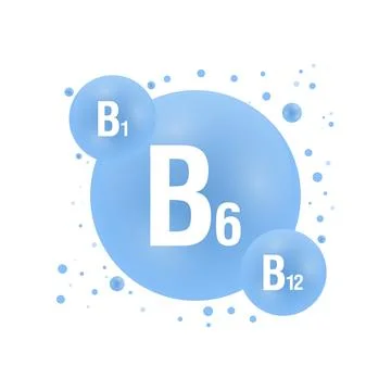 Vitamin B complex. B1, B6 and B12. Medical healthcare concept. Vector Stock Illustration