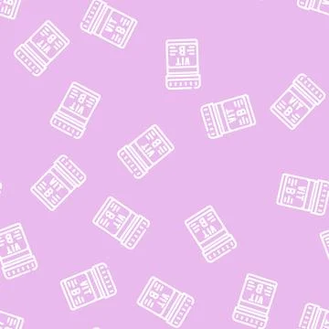 Vitamin b package line vector seamless pattern 스톡 일러스트
