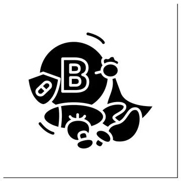 Vitamin B source glyph icon Stock Illustration
