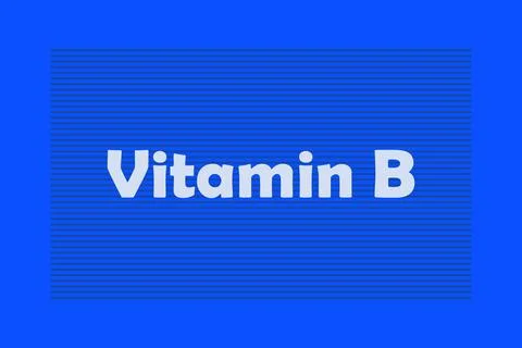 Vitamin B typography text vector design.  Healthcare conceptual vector design Stock Illustration