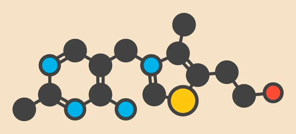 Vitamin B1 molecule Stock Illustration