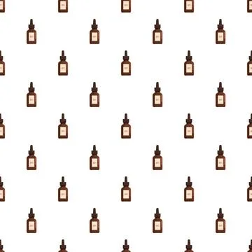 Vitamin b11 dropper bottles creating seamless pattern Illustrazione stock