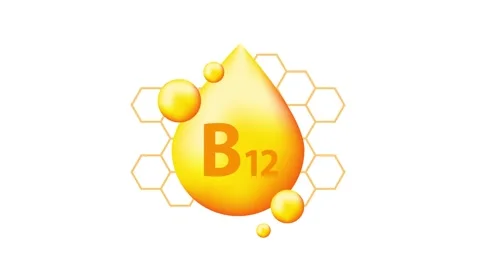 Vitamin B12 Drop with Honeycomb Pattern on White and Green Screen Stock Footage 315171703
