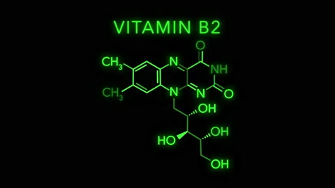 Vitamin B2 Molecular Structure Symbol Ne... | Stock Video | Pond5