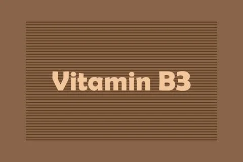 Vitamin B3 typography text vector design. Nutrition conceptual Stock Illustration