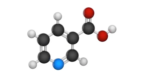 Vitamin B3(Nicotinamide). Seamless loop. Video stock 155640888