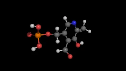 Vitamin b6 molecule model rotating Stock Footage 85933242