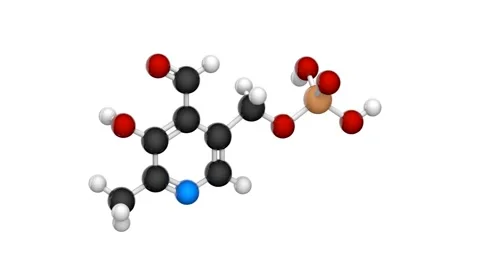 Vitamin B6(Pyridoxal phosphate). Seamless loop. Video stock 155640904