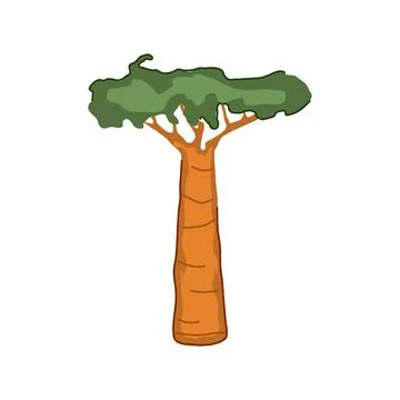 Vitamin baobab tree cartoon vector illustration Stock Illustration