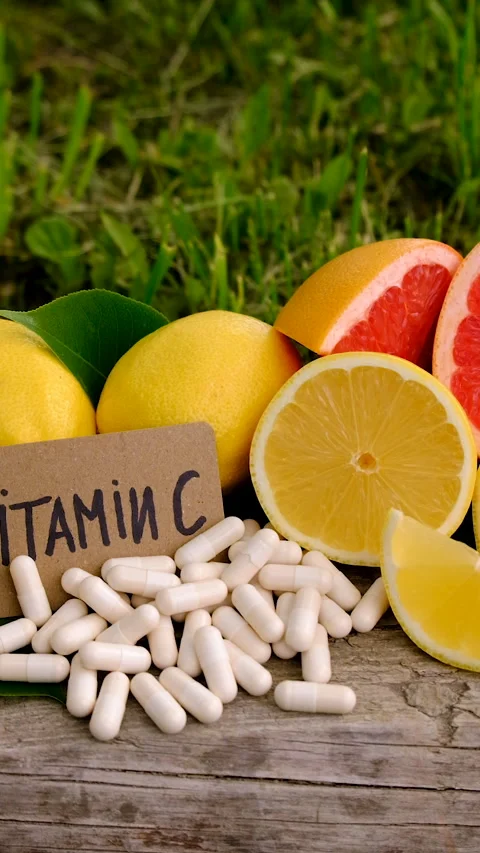Vitamin c and citrus. Selective focus. Stock Footage 313126340