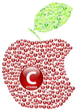 Vitamin C Apple Bite Stock Illustration