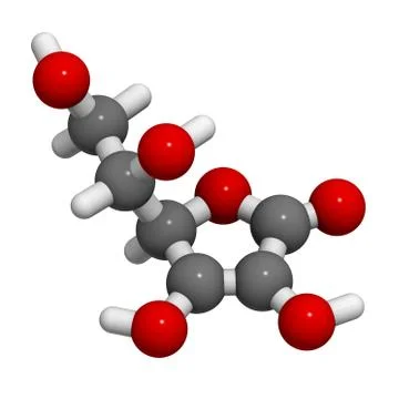 Vitamin c (ascorbic acid) molecule Illustrazione stock