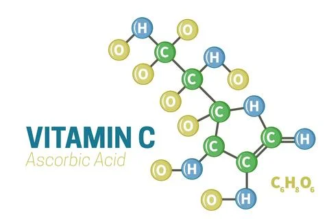 Vitamin C Ascorbic Acid Molecule Structure Stock Illustration