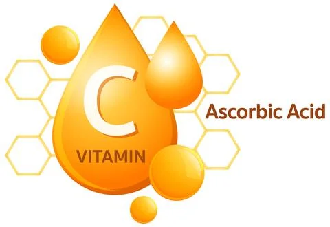 Vitamin C Ascorbic Acid Molecule Vector Illustration Stock Illustration