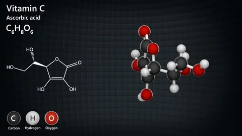Vitamin C (Ascorbic acid). Seamless loop. Stock Footage 151930440