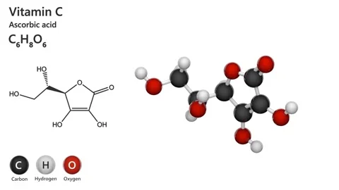 Vitamin C (Ascorbic acid). Seamless loop. Stock Footage 152406064