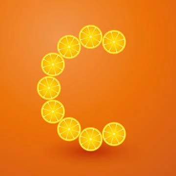 Vitamin c composed of lemon Stock Illustration