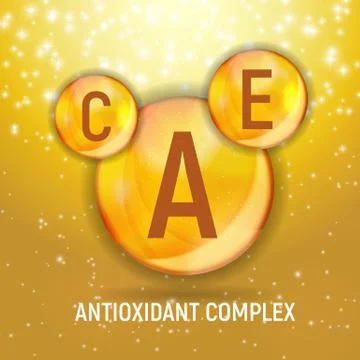 Vitamin A, C, E Icon. Antioxidant Complex. Illustration Stock Illustration