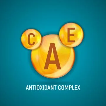 Vitamin A, C, E Icon. Antioxidant Complex. Illustration Stock Illustration