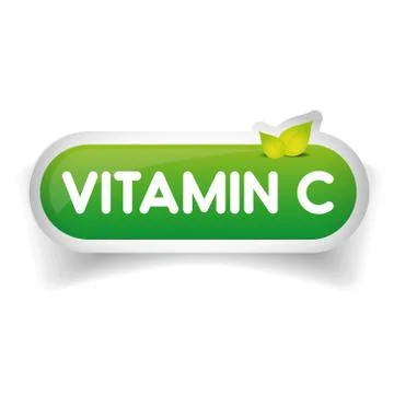 Vitamin C label vector Stock Illustration