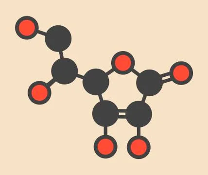 Vitamin C molecule Stockillustratie