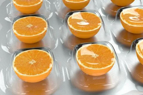 Vitamin C - Orange Stock Illustration