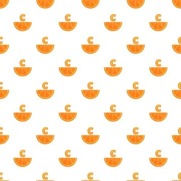 Vitamin c oranges repeat pattern on white background 스톡 일러스트