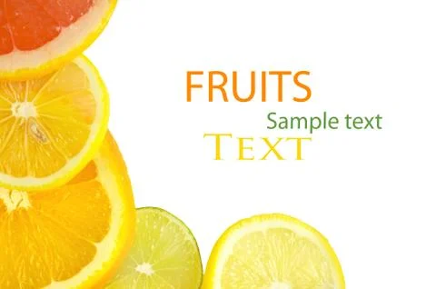 Vitamin C Overload, Stacks of sliced fruit Stock Illustration