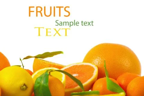 Vitamin C Overload, Stacks of sliced fruit isolated on white Stock Illustration