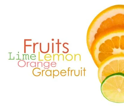 Vitamin C Overload, Stacks of sliced fruit Stock Illustration