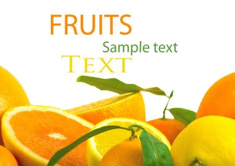 Vitamin C Overload, Stacks of sliced fruit isolated on white Stock Illustration