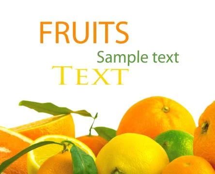 Vitamin C Overload, Stacks of sliced fruit isolated on white Stock Illustration