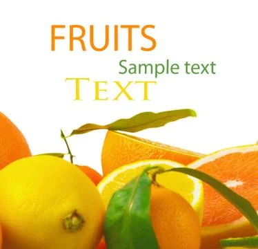 Vitamin C Overload, Stacks of sliced fruit isolated on white Stock Illustration