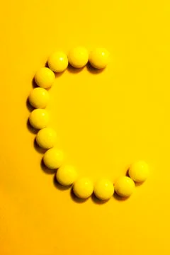 Vitamin C Pills Letter 写真素材