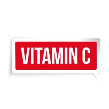Vitamin C sign label button Illustrazione stock