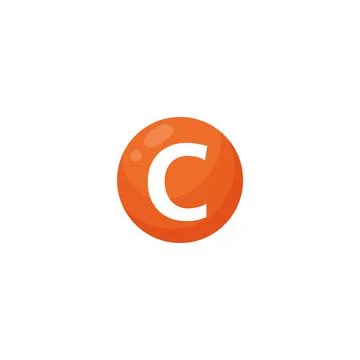 Vitamin C simple round orange vector icon. Ascorbic acid supplement bubble shape イラスト素材