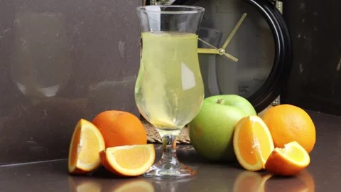 Vitamin C Tablet Dissolving in a Glass Stock Footage 262486694
