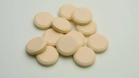 Vitamin C tablets rotating Stock-Footage 266054194