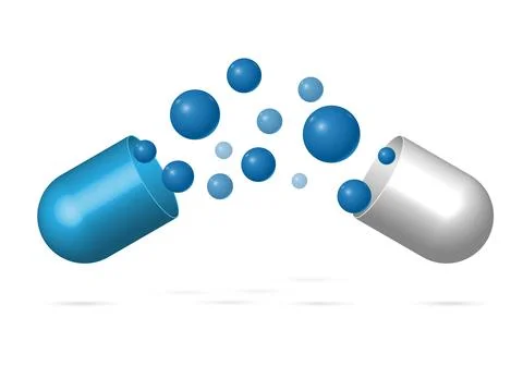 Vitamin complex of pill capsule, Essential vitamin and mineral complex Stock Illustration