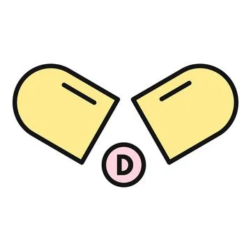 Vitamin d capsule opening showing nutrient inside Stock Illustration