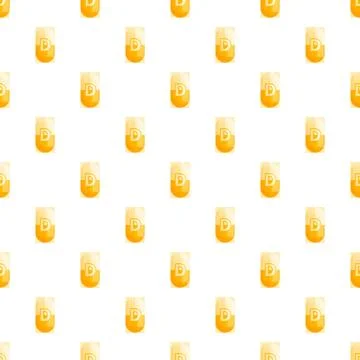 Vitamin d capsules repeating pattern on white background イラスト素材