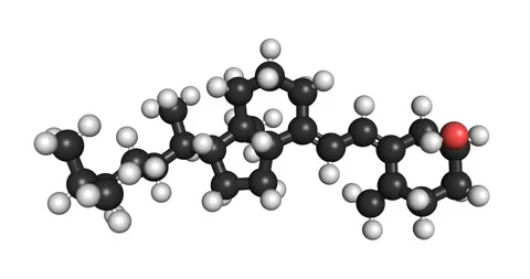 Vitamin D Cholecalciferol D3 molecule 3D chemical structure 4K seamless loop Stock Footage 152973016