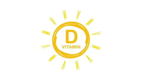 Vitamin D Icon with Sun. Motion design. Stock-Footage 149442362